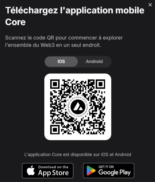 core app sur mobile
