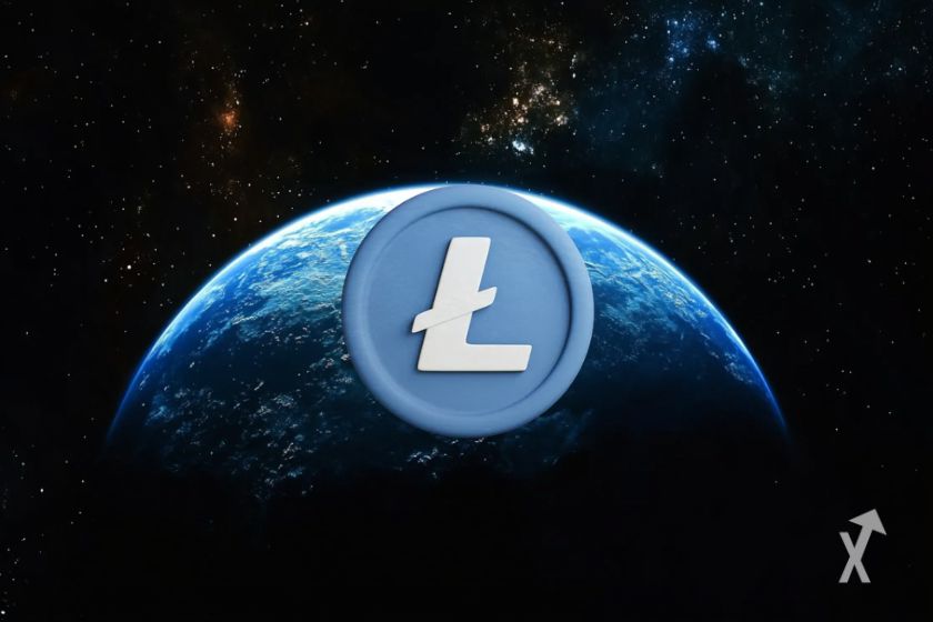 Moeda digital Litecoin LTC emblemática.