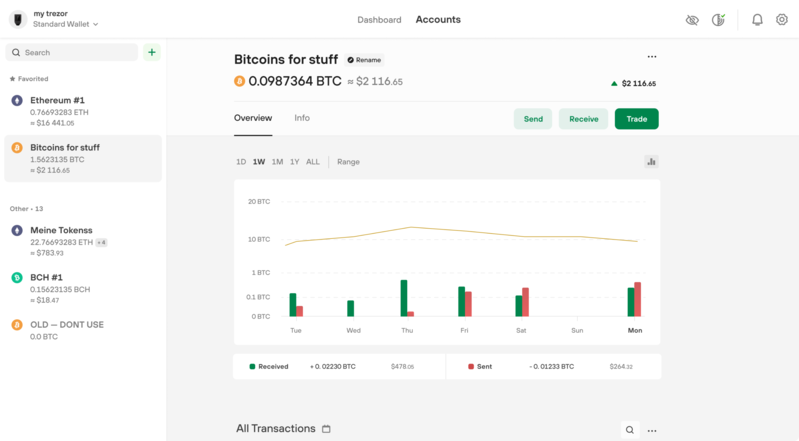 trezor suite interface