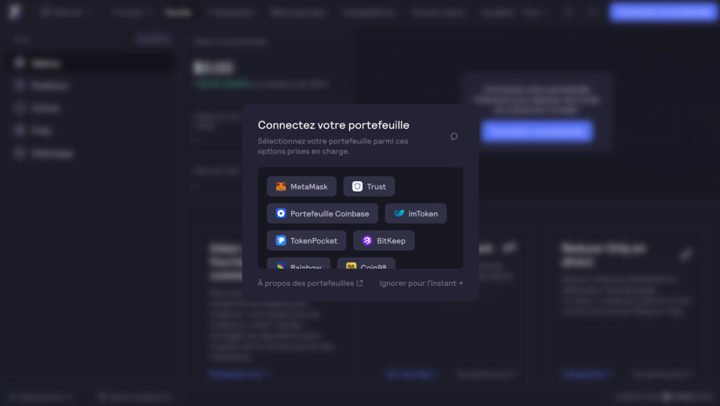 connecter portefeuille dydx