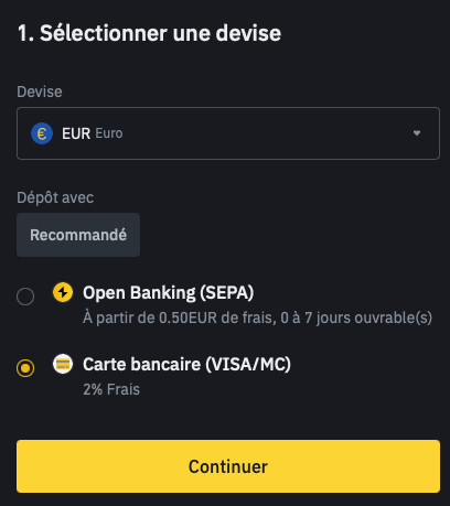 acheter btc binance