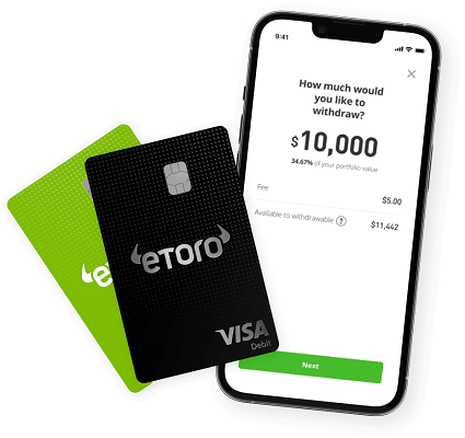 Application et carte de débit crypto Etoro