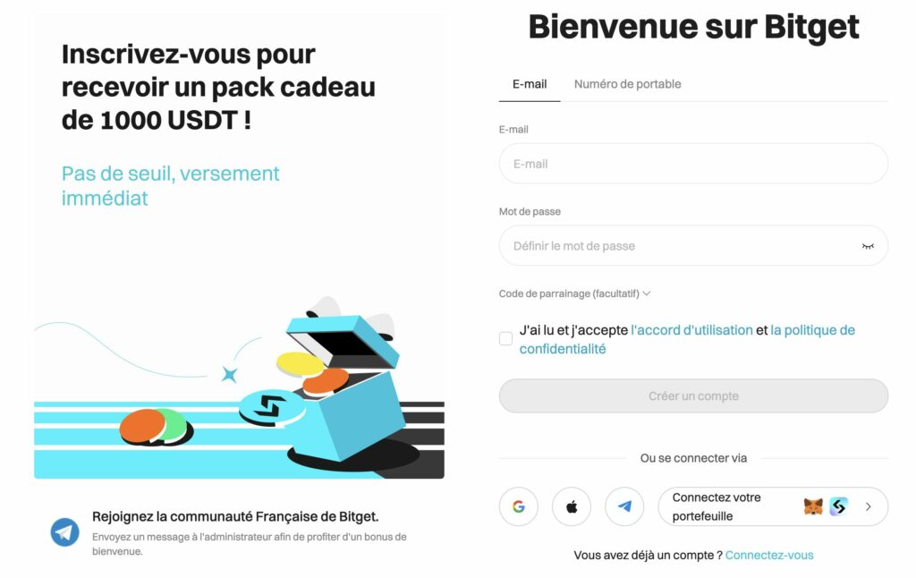 Inscription Bitget