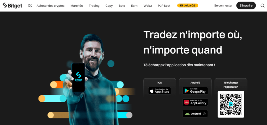 Application Bitget trader des cryptos Bitget
