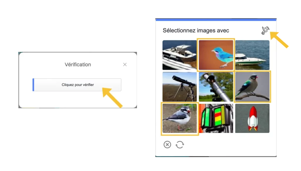 verification compte captcha