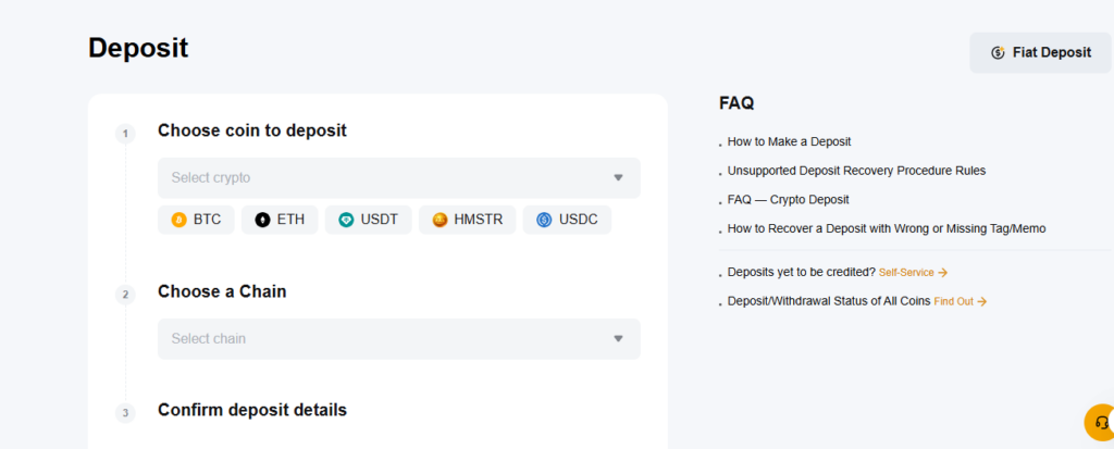 Bybit Crypto deposit