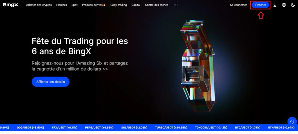 guide comment s'inscrire sur BingX