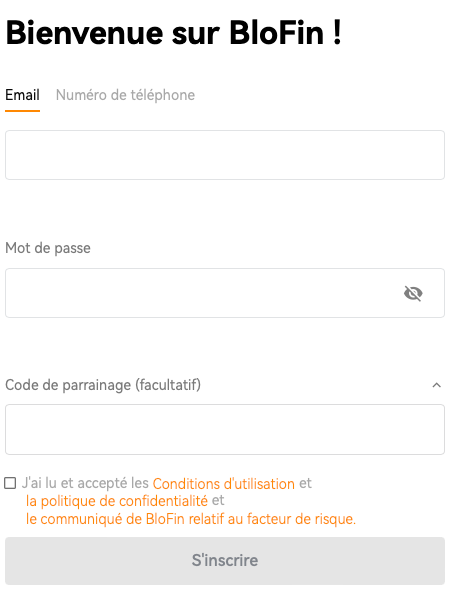 Inscription BloFin