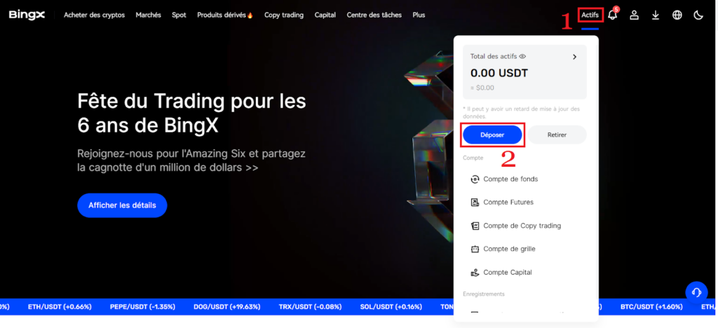 Comment faire un dépôt sur BingX ?