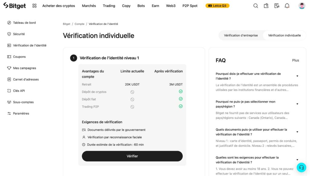 Tutoriel pour l’achat de FET sur Bitget