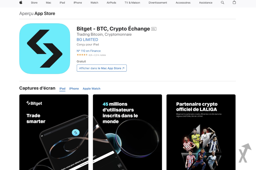 Bitget sur l'App Store