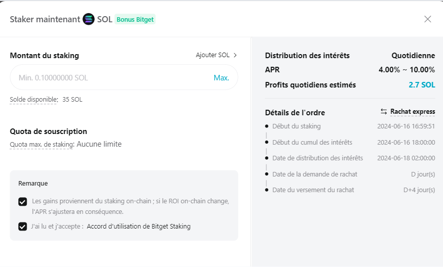 Etape 4 staker crypto