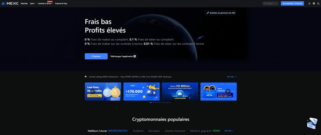 Acheter des cryptos sans KYC avec MEXC
