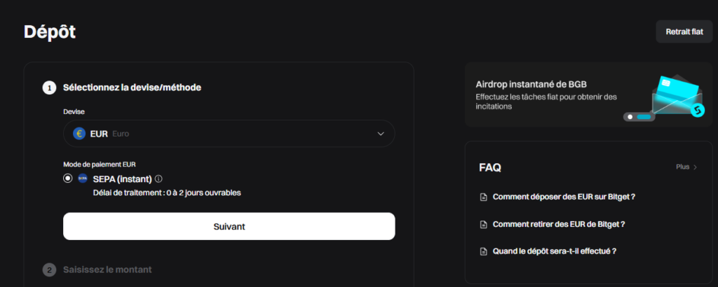 depôt bitget