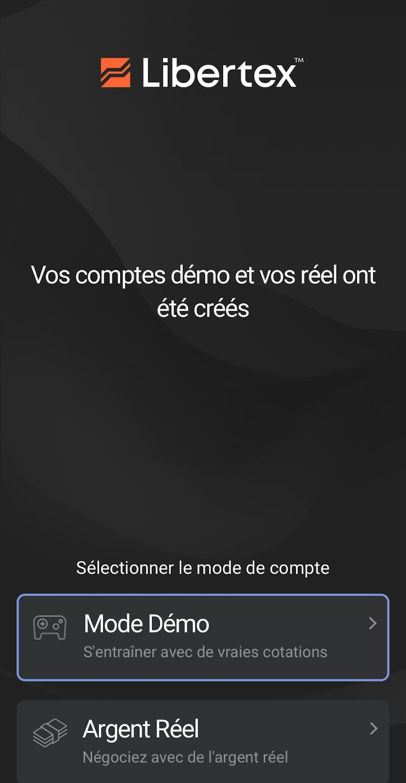 Comptes démo et réel