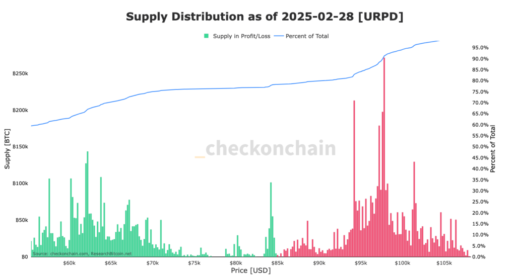graphique de la supply distribution du Bitcoin