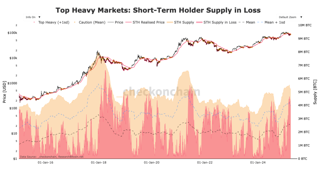 graphique des STH supply Loss/profit