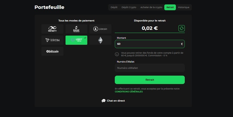 retirer free spin betify