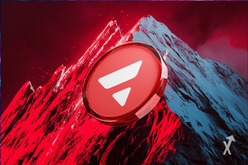 Une montagne rouge avec le token AVAX