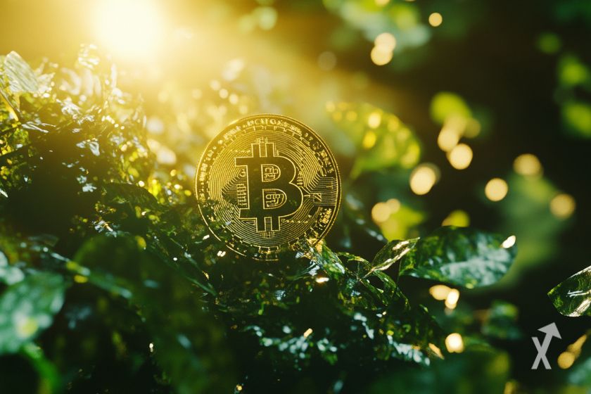 Le logo Bitcoin dans la nature