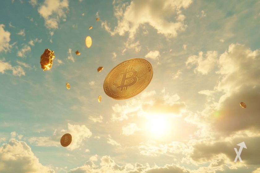 Bitcoin dans les airs