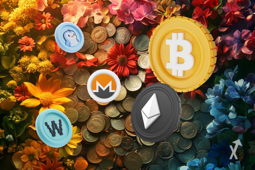 Des tokens de crypto sur des fleurs