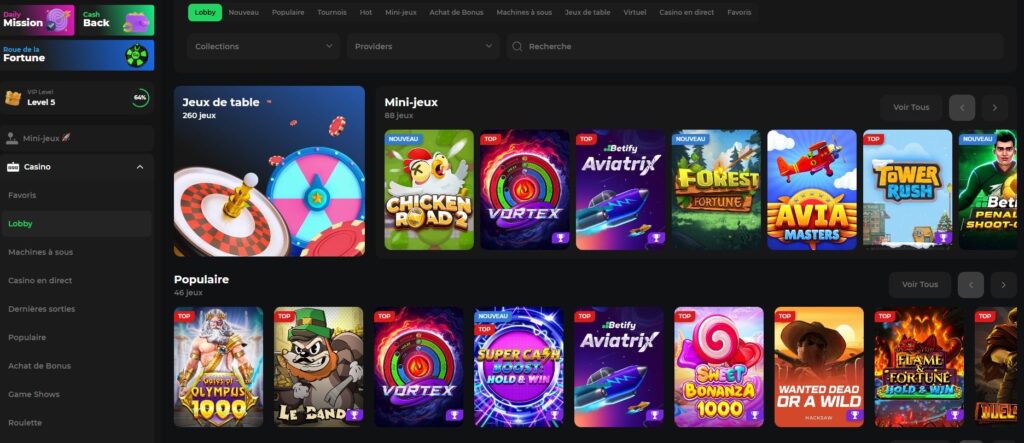 jeux betify pour jouer au Solana Casino