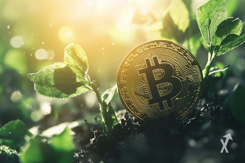 Le logo Bitcoin dans la nature