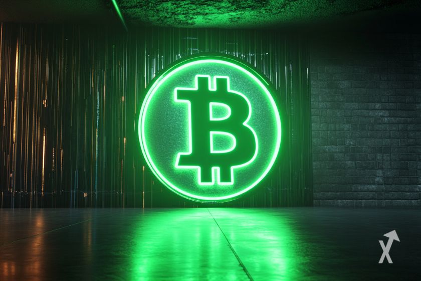 Le logo Bitcoin en vert