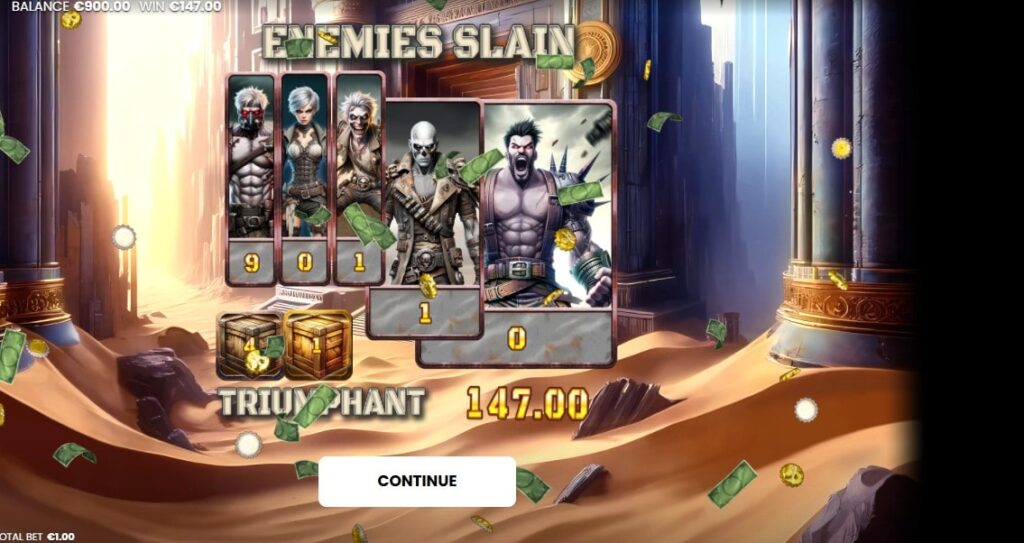 les gains aprés le jeu sur rebel road