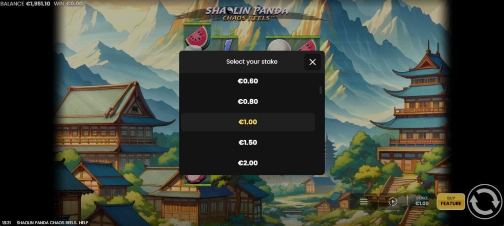 miser sur Shaolin Panda Chaos Reels