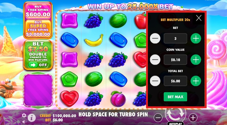 etape de mise sur sweet bonanza 