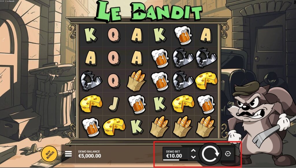 placer mise sur Le bandit