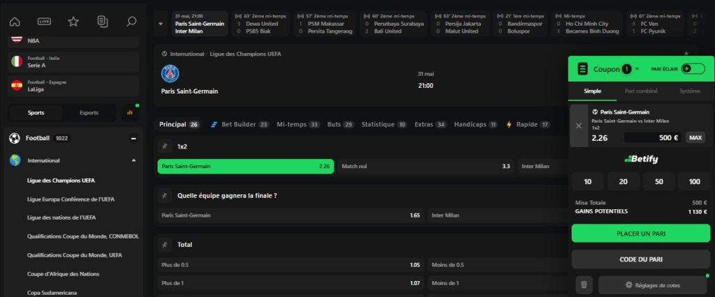 parier sur psg crypto
