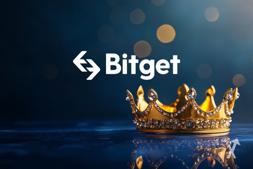 Une couronne avec le logo Bitget