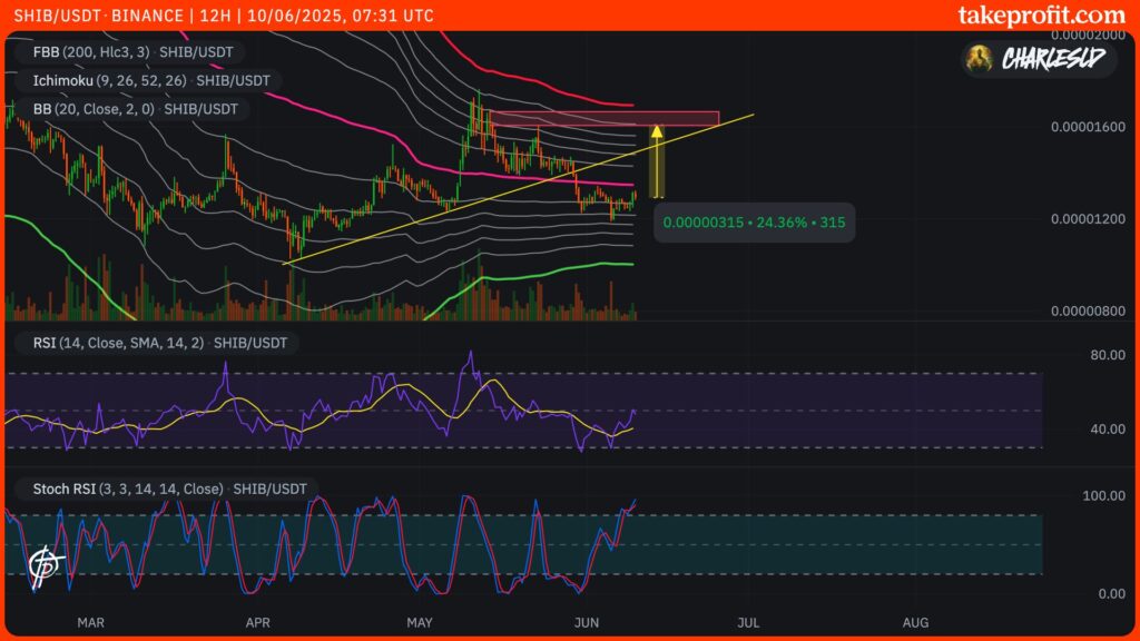 graphique du SHIB en 12H