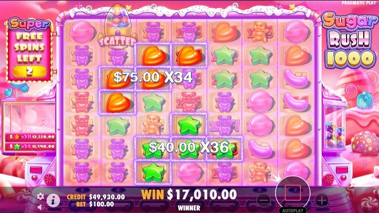 FREE SPINS SUGAR RUSH 1000
