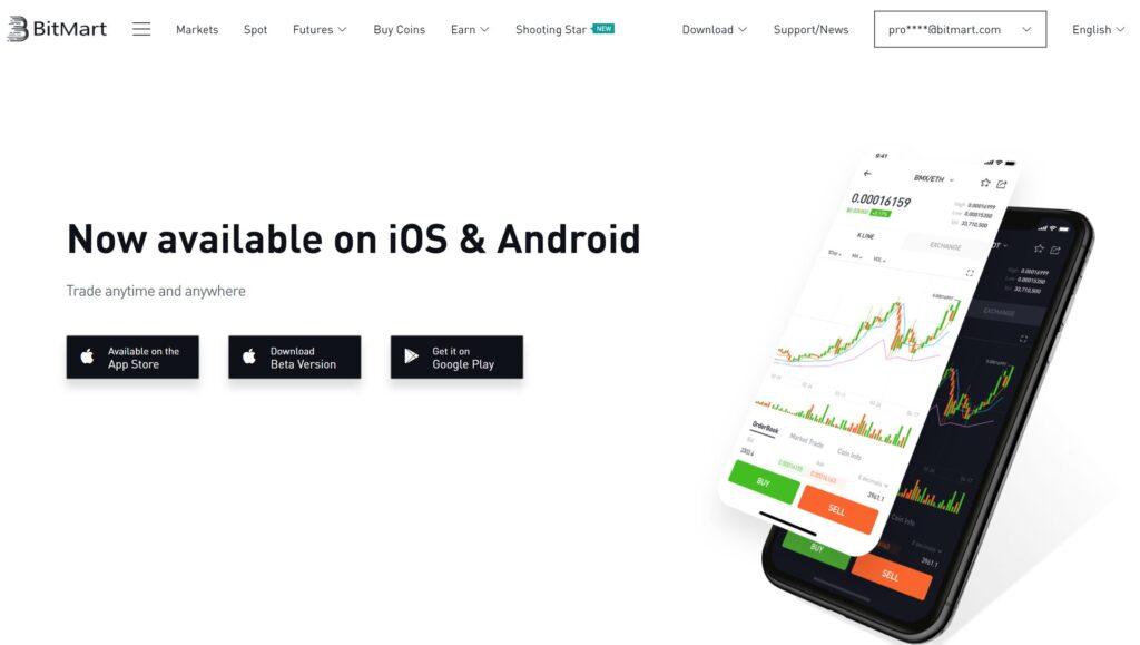 Bitmart Application mobile