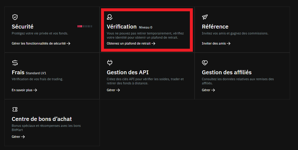 Verification KYC Bitmart