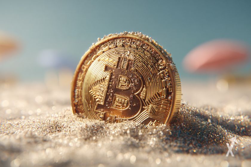 Le Bitcoin dans le sable
