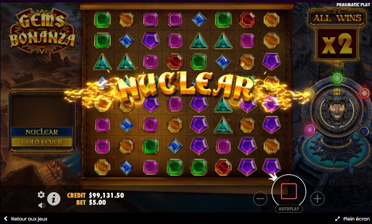 activation du bonus gems bonanza