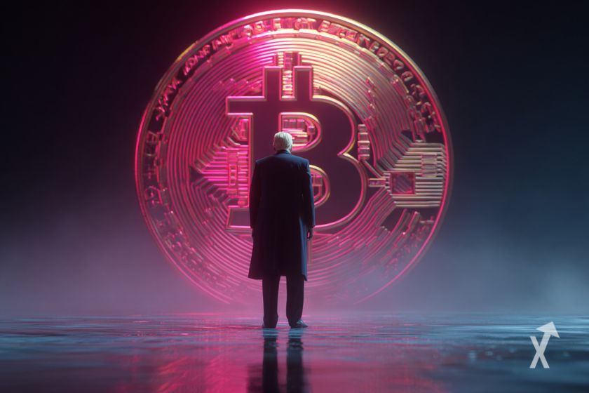 Trump regardant le Bitcoin