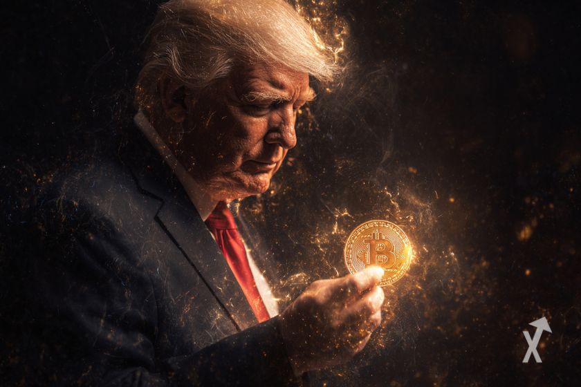 Donald Trump avec un Bitcoin