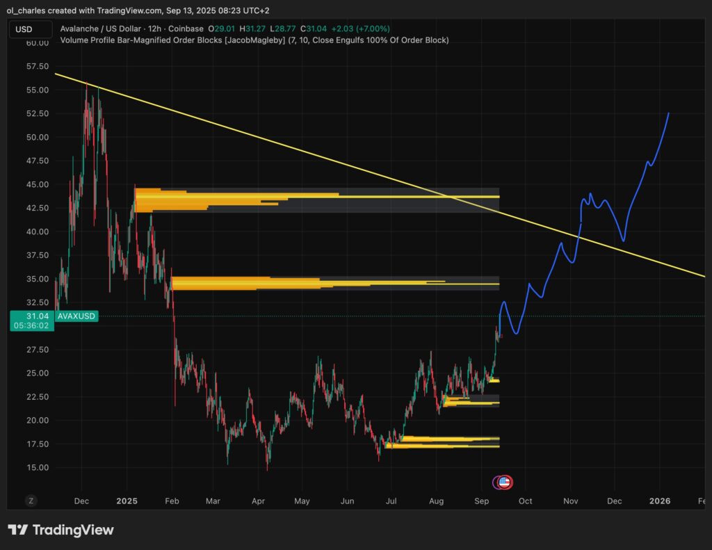 cours du AVAX en 12H