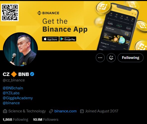 CZ retour Binance