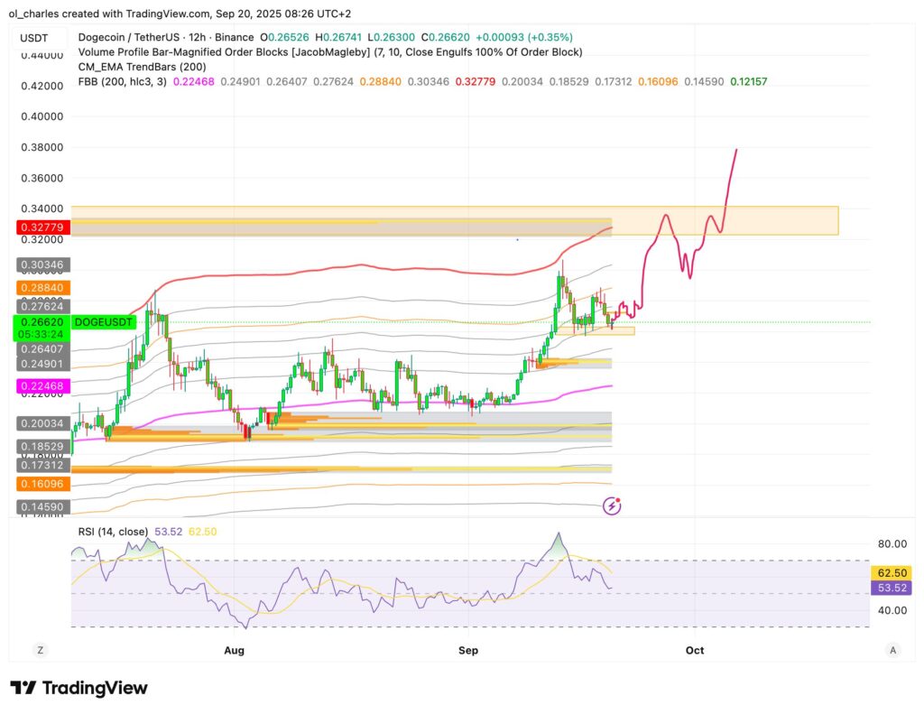 cours du dogecoin en 12H