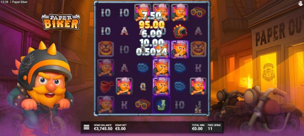 free spins paper biker