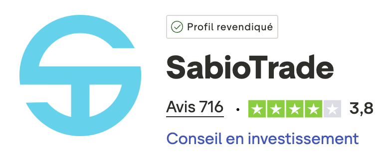 SabioTrade note sur Trustpilot avis vérifiés 3.8/5