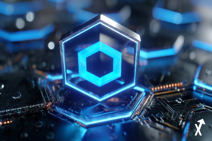 chainlink link coin neon blue