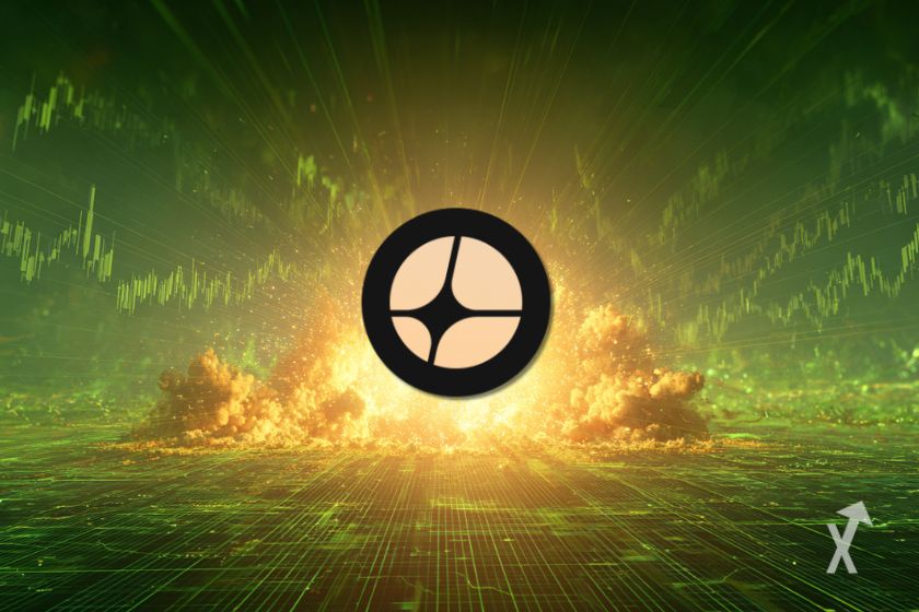 Le logo Aster au centre d'une explosion à l'intérieur d'un graphique vert